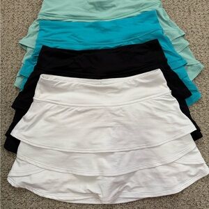 Athleta Girl Skirt Set - Black, White, Blue, Green